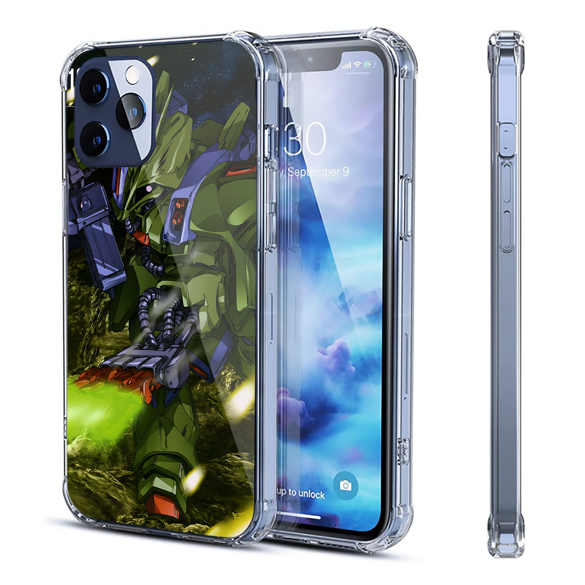 （画像用） 機動戦士ガンダム Mobile Suit Gundam 【iPhone 12シリーズ対応】透明スマホケース（クリアソフトケース）